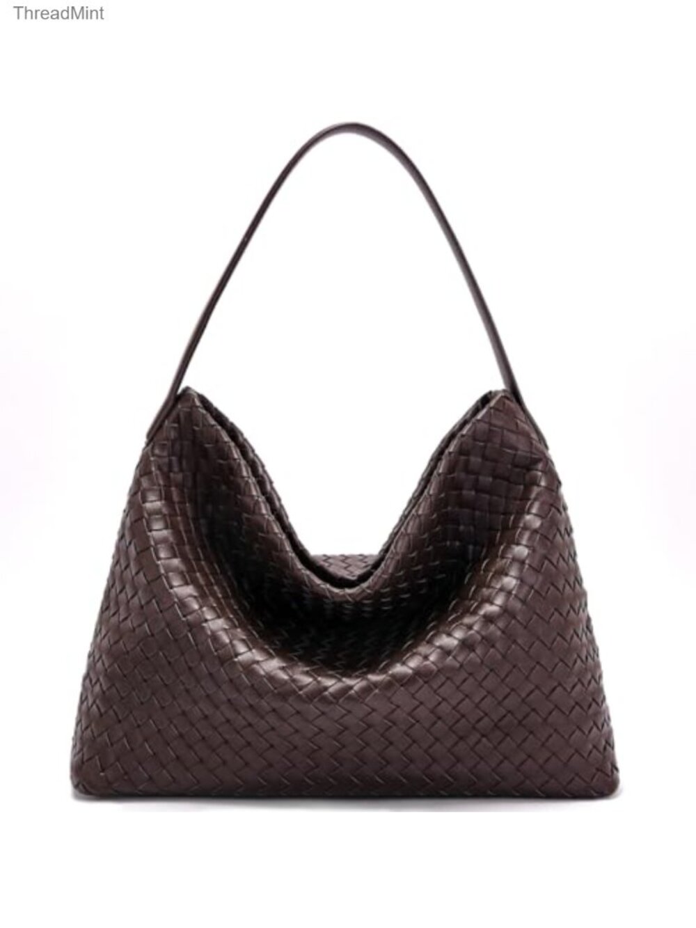 Woven Vegan Leather Tote Bag for Women - Handbag Satchel Shoulder Purse